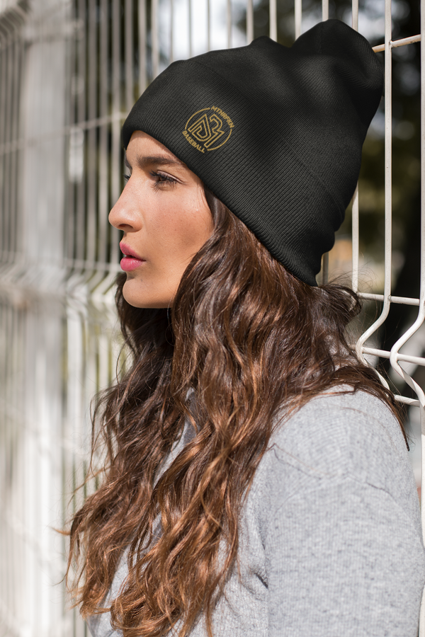 Embroidered Cut Out Beanie